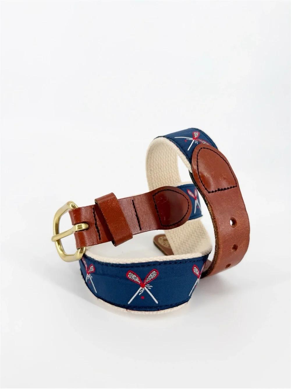 Boys Leather Man Canvas Lacrosse Belt Size 28